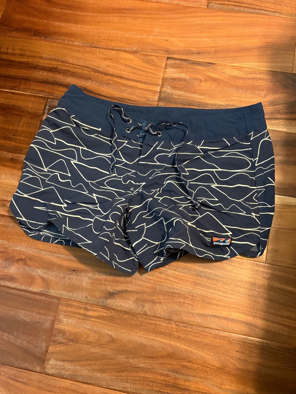 Patagonia Baggies Shorts Women’s Size 4 Blue Abstract Print NetPlus (1308)